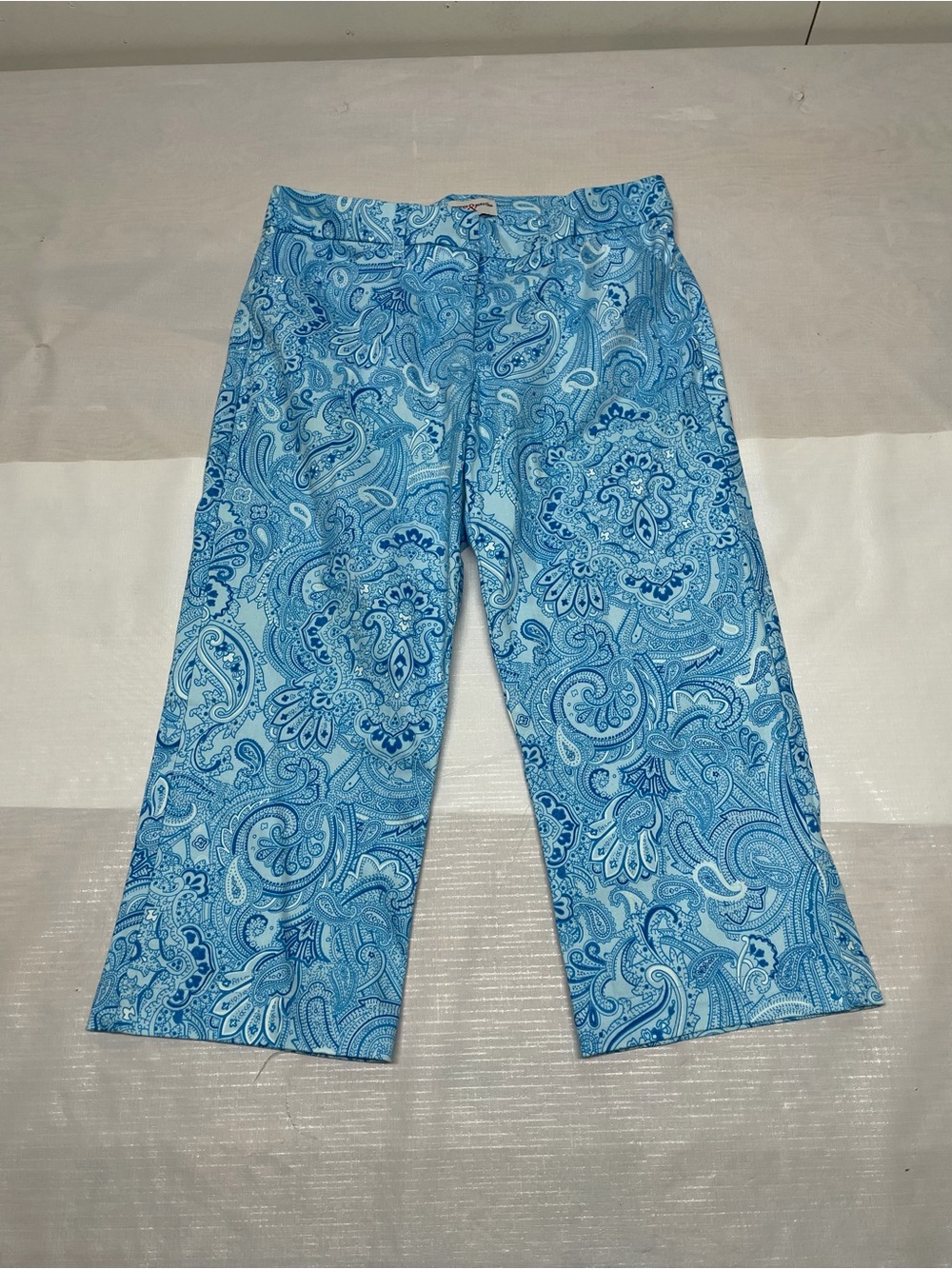 George and Martha Blue Paisley Capri Sz: 12